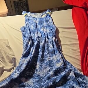 Lands' End Blue and White Girls' Casual Sundress